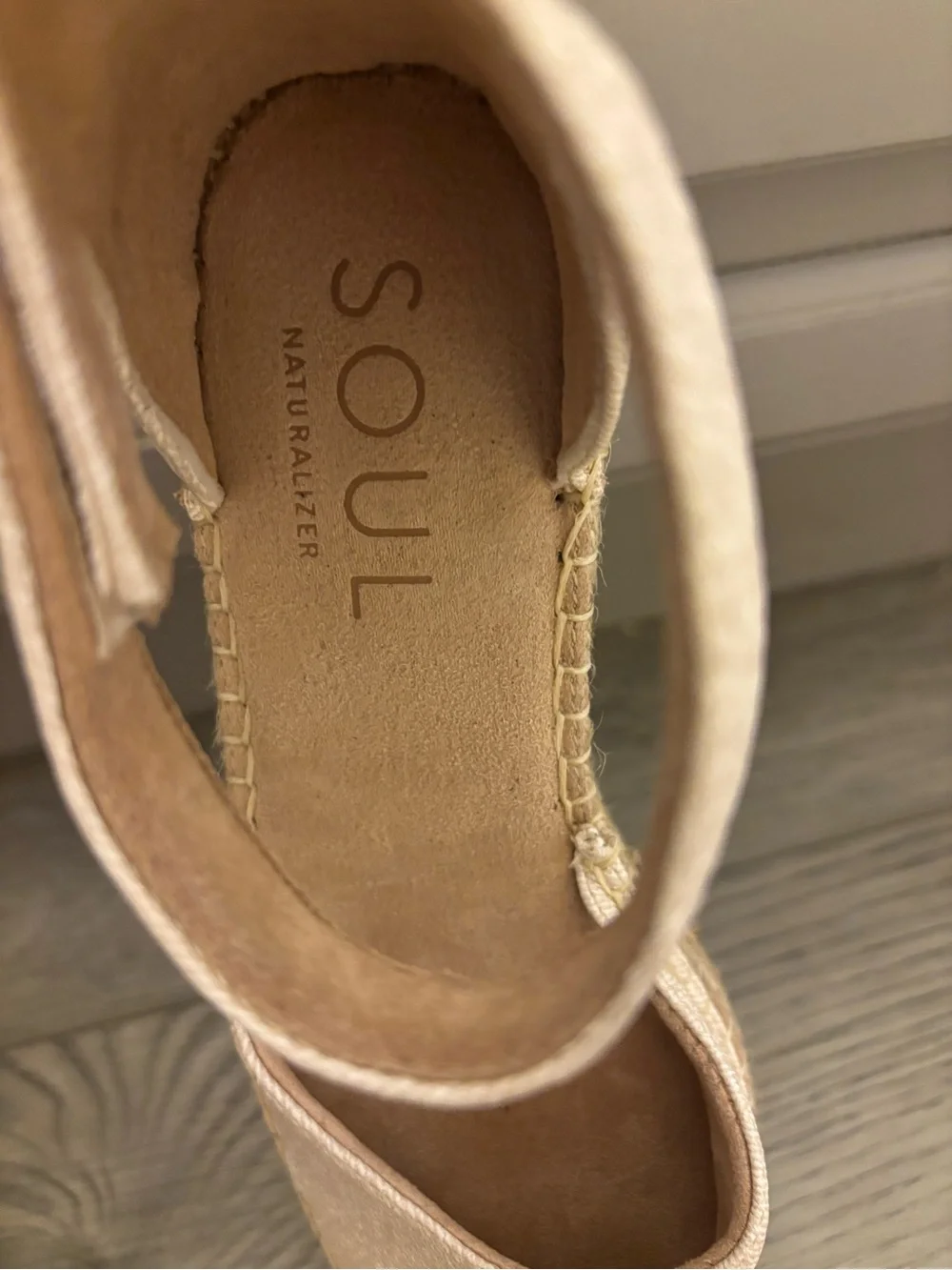 Soul by Naturalizer Cream Espadrille Ankle-Strap Flats